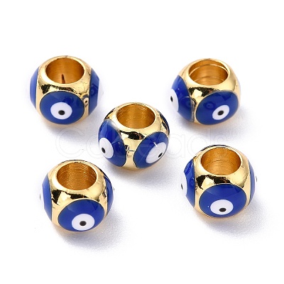 Golden Brass European Beads KK-A155-28G-D-1
