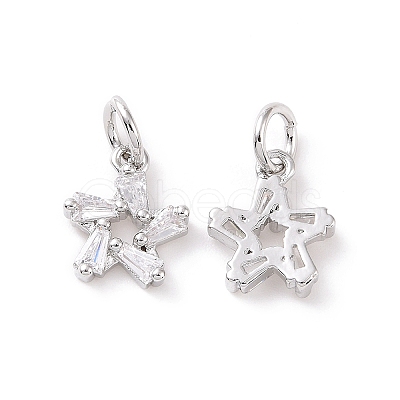 Star Brass Micro Pave Clear Cubic Zirconia Charms KK-G435-43P-1