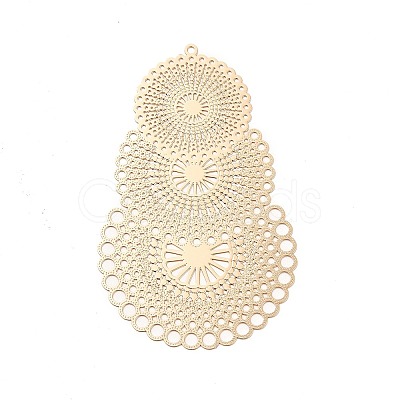 Rack Plating Brass Filigree Big Pendants KKC-K001-07KCG-1