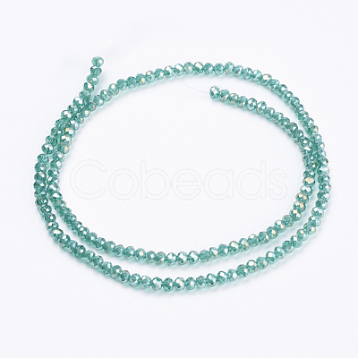 Electroplate Glass Beads Strands X-GLAA-F076-FR04-1