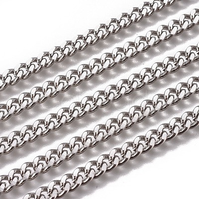 Non-Tarnish Handmade 304 Stainless Steel Curb Chains STAS-F229-06D-P-1