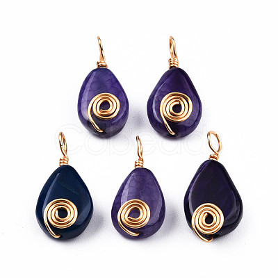 Natural Agate Pendants G-N326-137-1