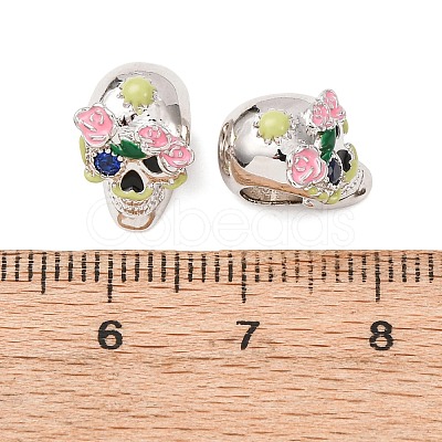 Rack Plating Brass European Beads KK-B076-18P-1-1