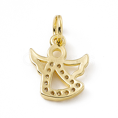 Brass Micro Pave Cubic Zirconia Charms ZIRC-F132-46G-1