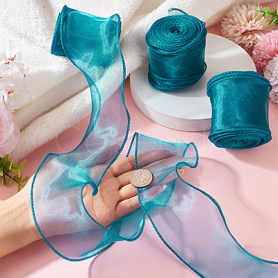 3 Rolls Polyester Organza Ribbons SRIB-TA0001-25-1