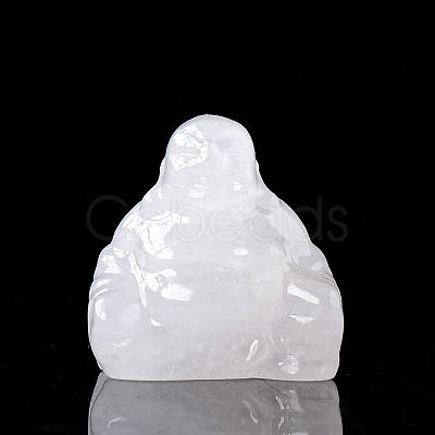 Natural Quartz Crystal Carved Healing Buddha Figurines WG68189-08-1
