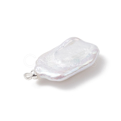 Natural Baroque Pearl Keshi Pearl Pendants PALLOY-JF04825-1