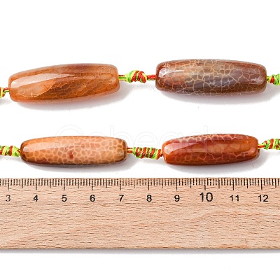 Natural Fire Crackle Agate Beads Strands G-P605-E01-01-1