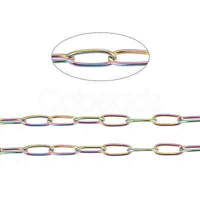Ion Plating(IP) 304 Stainless Steel Paperclip Chains CHS-F010-01I-MC-1