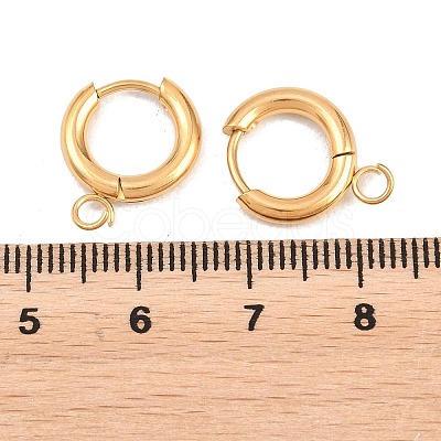 316 Stainless Steel Huggie Hoop Earring Findings EJEW-B158-01A-G-1