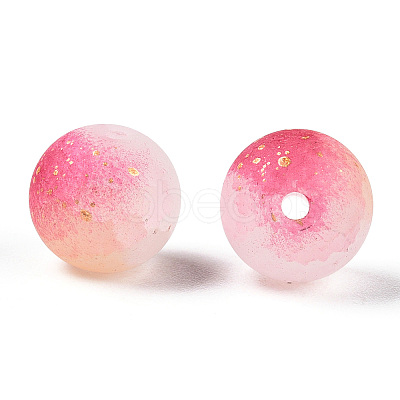 Frosted Baking Paint Crackle Glass Beads with Glitter Powder LS-X1-DGLA-T004-01H-1