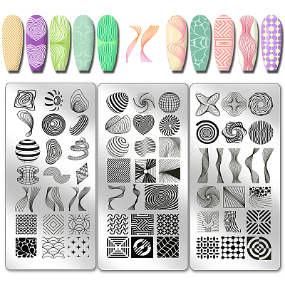 Stainless Steel DIY Nail Art Templates MRMJ-WH0092-111-1