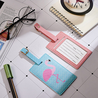 PU Leather Luggage Bag Tags AJEW-GF0001-71A-1