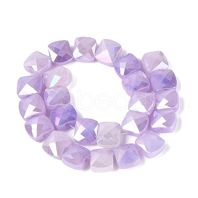 Electroplate Crackle Imitation Jade Glass Beads Strands EGLA-Q135-02A-A02-1