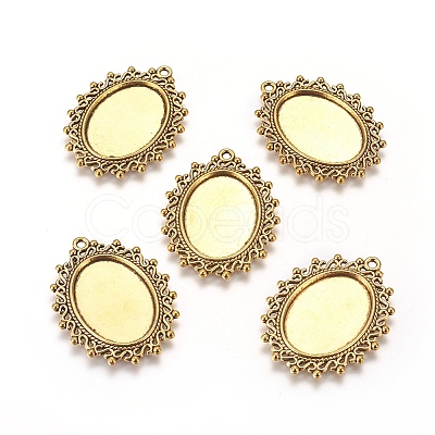 Zinc Alloy Pendant Settings for Cabochon & Rhinestone PALLOY-A15289-AG-LF-1