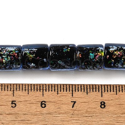 Handmade Dichroic Foil Glass Beads Strands DICH-U001-09F-1