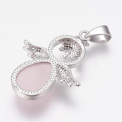 Natural Rose Quartz Pendants G-G651-A10-1