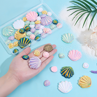 54Pcs 12 Styles Opaque Resin Cabochons RESI-PH0002-57-1