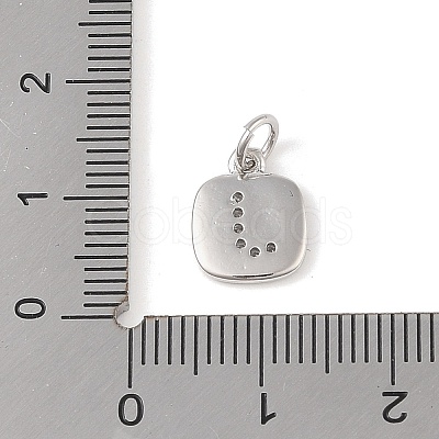 Rack Plating Brass Micro Pave CLear Cubic Zirconia Charms KK-E110-14P-J-1