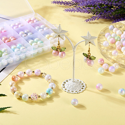 192Pcs 12 Colors Two Tone Opaque Acrylic Beads SACR-TA0001-35-1