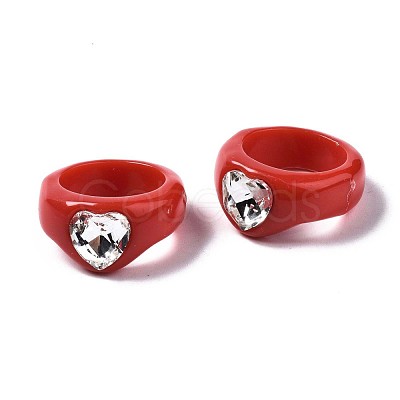 Opaque Acrylic Finger Rings RJEW-Q162-001D-1