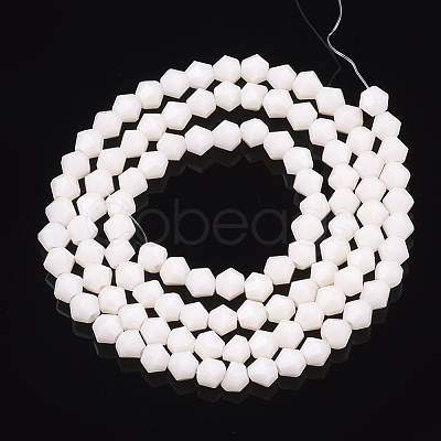 Opaque Solid Color Glass Beads Strands X-GLAA-Q080-4mm-B04-1