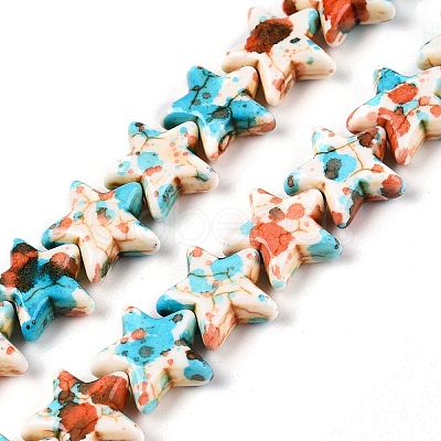 Spray Painted Synthetic Turquoise Beads Strands LS-UNKW-T001-11I-1