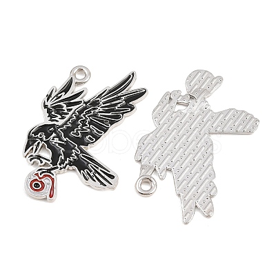 Alloy with Black Enamel Pendants AL-CBA2919-02P-01-1