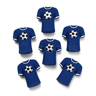 Football Theme Silicone Beads SIL-B081-01D-1