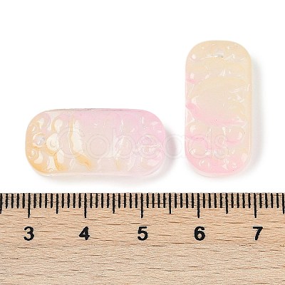 Spray Painted Transparent Glass Connector Charms X1-GLAA-H035-06B-1