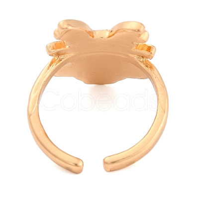 Christmas Theme Alloy Enamel Open Cuff Ring RJEW-C106-02A-KCG-1
