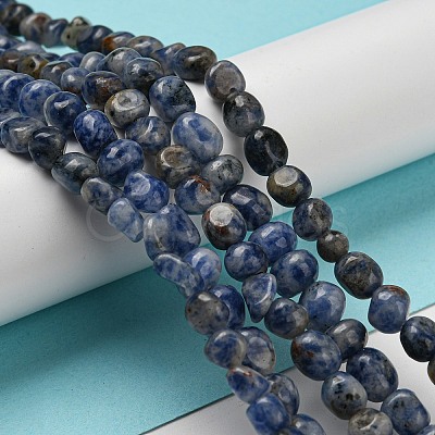 Natural Blue Spot Jasper Bead Strands G-F465-53-1