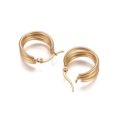 304 Stainless Steel Geometric Hoop Earrings STAS-D171-28G-1