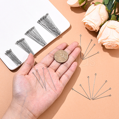 300Pcs 304 Stainless Steel Eye Pins STAS-YW0003-12A-1