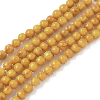Natural Beeswax Beads Strands G-L095-B02-4mm-01-1