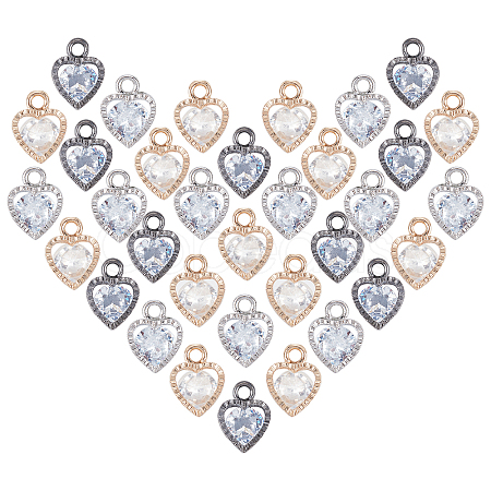 Heart Alloy Charms ZIRC-PH0001-02-1