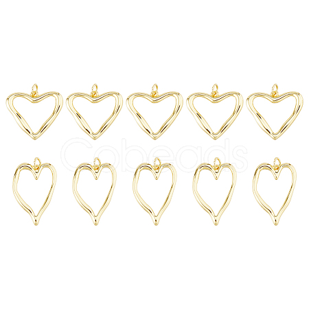 10Pcs 2 Styles Brass Pendants KK-HS0015-24-1