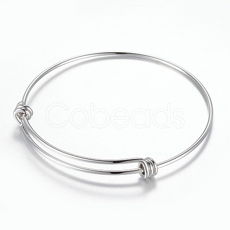 Tarnish Resistant Adjustable 304 Stainless Steel Expandable Bangle Making BJEW-H510-01P-1