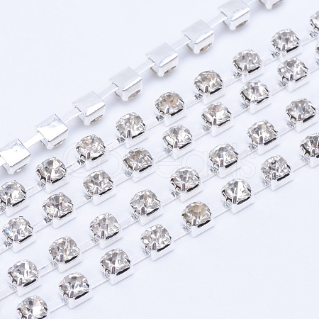 Brass Rhinestone Strass Chains CHC-T004-SS6-01S-1