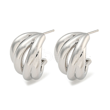 Rack Plating Brass Stud Earrings EJEW-C102-27P-1