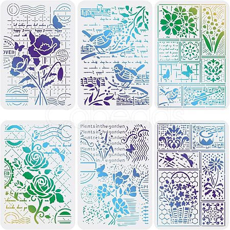 PET Plastic Drawing Painting Stencils Templates Sets DIY-WH0172-425-1