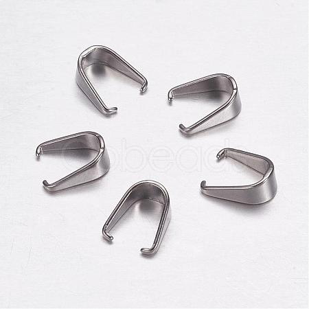 Tarnish Resistant 201 Stainless Steel Snap on Bails STAS-F117-16P-4x9-1