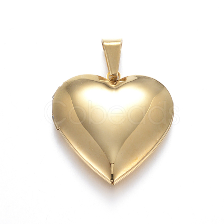 Ion Plating(IP) 316 Stainless Steel Locket Pendants X-STAS-N0016-04G-1