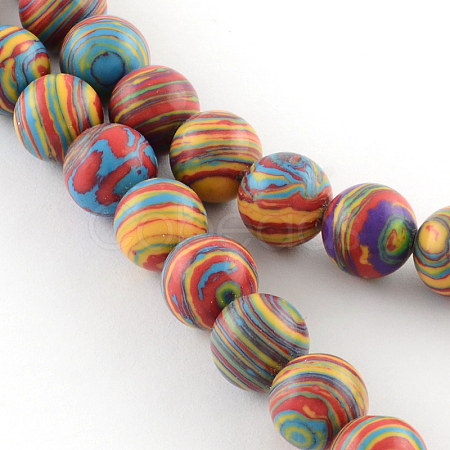 Dyed Synthetical Gemstone Round Bead Strands G-Q939-01A-06-1