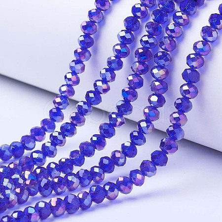 Electroplate Glass Beads Strands X-EGLA-A034-T8mm-B15-1