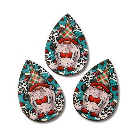 Single Face Printed Wood Big Pendants WOOD-H102-03G-1