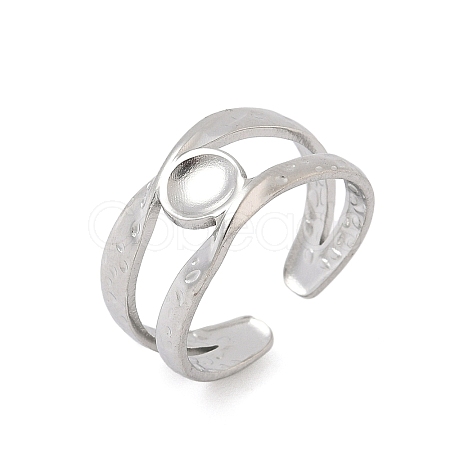 304 Stainless Steel Open Cuff Rings Findings RJEW-A079-10A-P-1