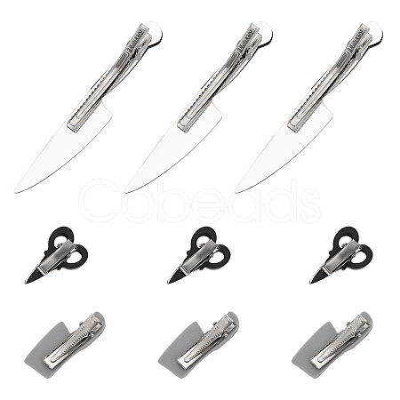 9Pcs 3 Style Tools Resin Alligator Hair Clips PHAR-GL0001-01-1
