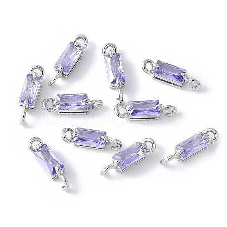 Brass Pave Cubic Zirconia Connector Charms KK-F892-53P-11-1