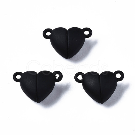 Spray Painted Alloy Magnetic Clasps with Loops PALLOY-T080-19A-01-NR-1